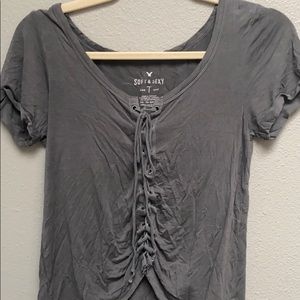 Soft and sexy lace up top